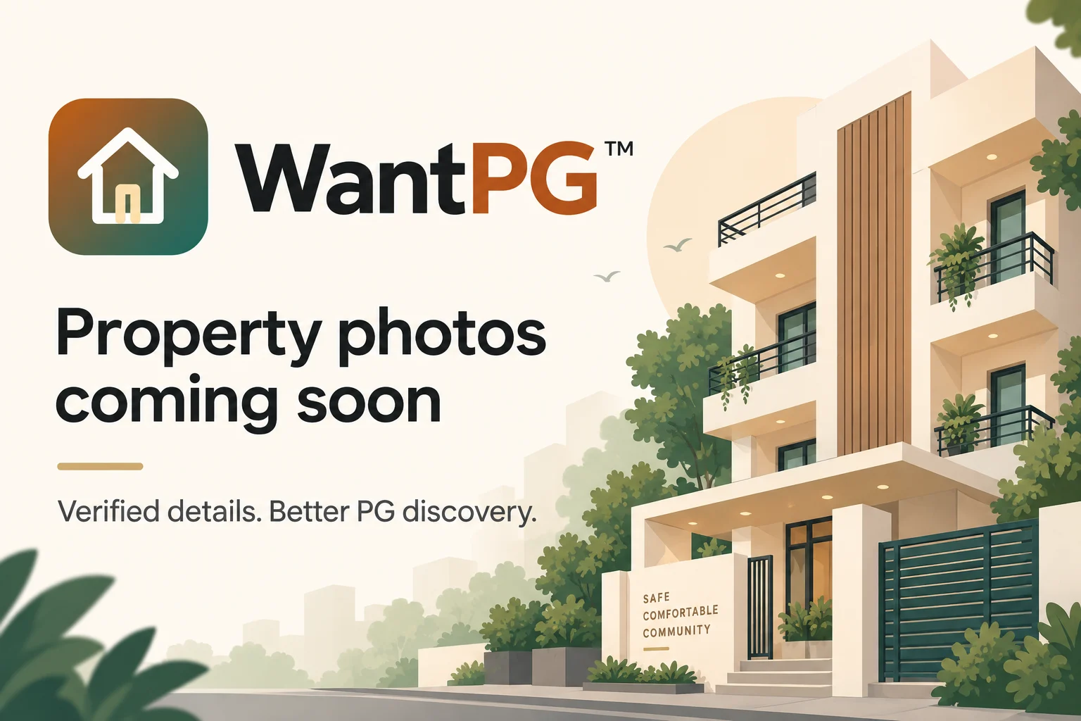 WantPG property photos coming soon placeholder